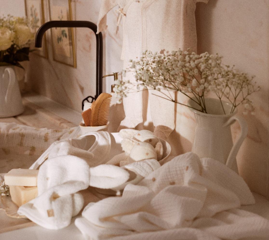Gant de Bain Bébé Lapin | Maison | Accessoires de Bain et Hygiène | Blanc Cassé