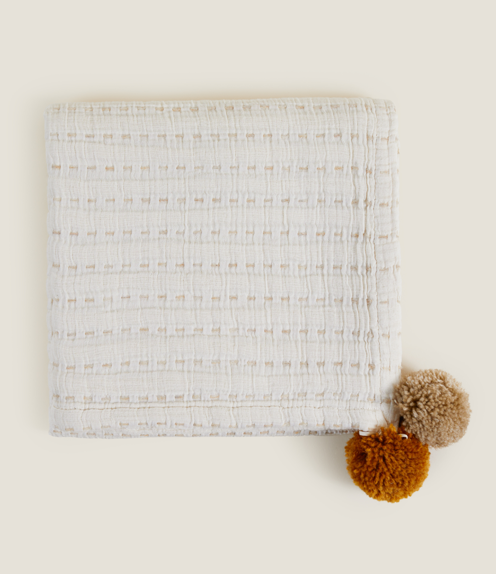 Swaddle avec Pompons | Maison | Brique Mélangé