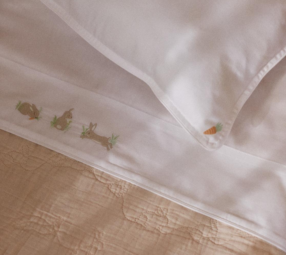 Quilted Blanket Rabbits | Home | Bedding | Peach | 70cm x 100cm