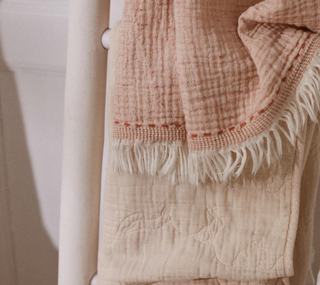 Quilted Blanket Rabbits | Home | Bedding | Peach | 100cm x 135cm